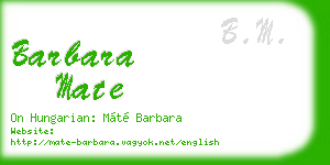barbara mate business card